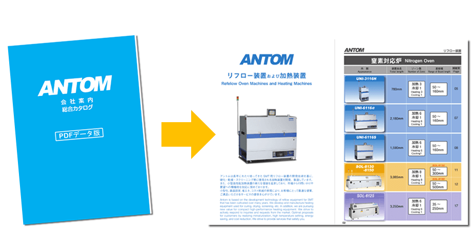 小型リフロー炉（加熱炉）総合カタログイメージ