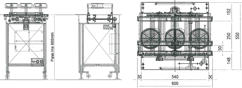 冷却コンベヤ【ECC-600】外観図